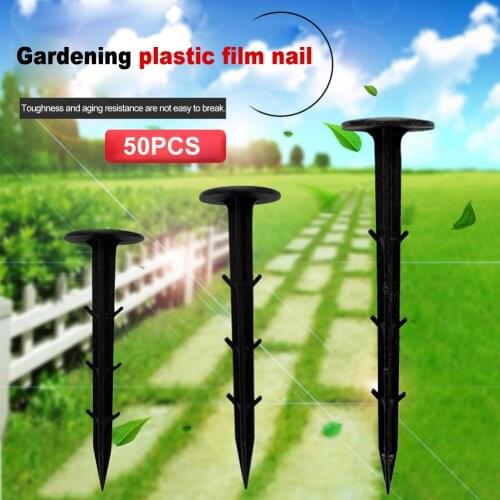 50pcs Outdoor Film Fixed Ground Nail Pegs Garden Mulch Shading Black Accessories