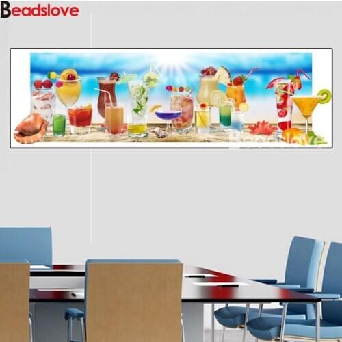 Diamond Painting cocktail Drink & vacation Art scenic Embroidery Mosaic Full Square Round Drill 5d Diy Handmade Home Decor