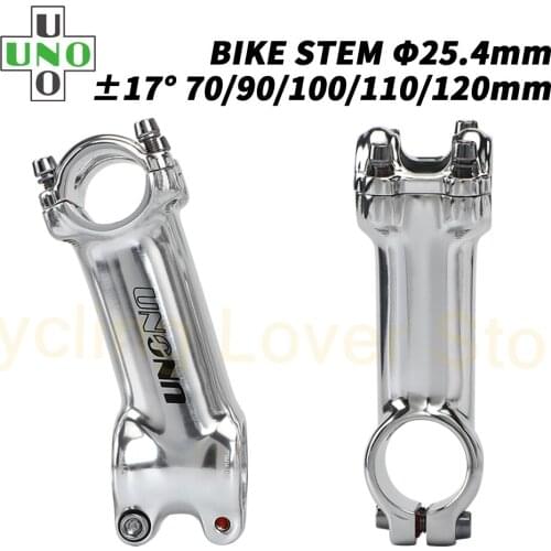 UNO Aluminum Ultralight Bicyle Stem 25.4mm Silver Mountain Bike Handlebar Stem 70/80/90/100/110/120mm Bike Accessories