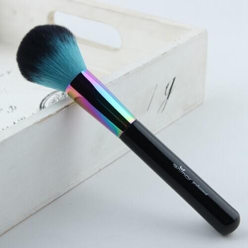 Anmor Single Rainbow Makeup Brushes Powder Professional Copper Duo Fibre Eye Blending Fan Make Up Brush Soft Synthetic Hair