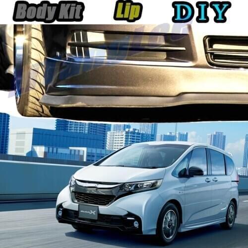 Car Bumper Lip Front Spoiler Skirt Deflector For HONDA Freed 2008~2020 Tune Car Modified Body Kit VIP Hella Flush Lips