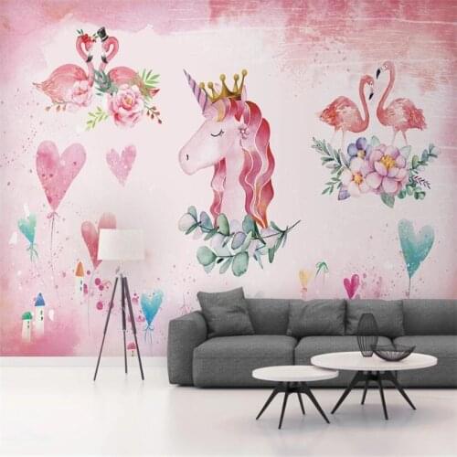 Beibehang custom Nordic minimalist pink love flamingo wallpapers for living room background wall painting wall papers home decor