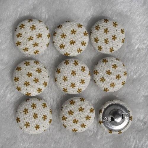 Free shipping 100pcs/lot 20mm 2cm cotton prints made by hand diy cover button cloth covered buttons component with shank E227