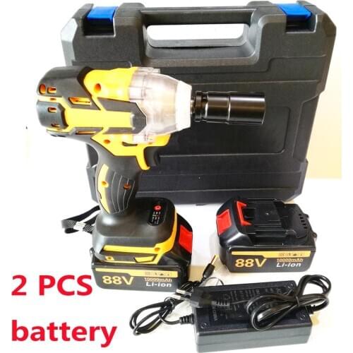 88V Brushless Electric Wrench Cordless Impact Power Wrench Rechargeable Lithium-Ion Battery 550Nm Torque