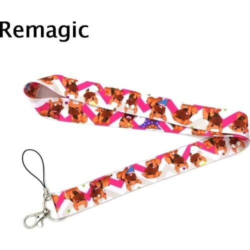 20pcs Bulldog Animals Neck Strap Lanyards ID badge card holder keychain Mobile Phone Strap Gifts webbings ribbons