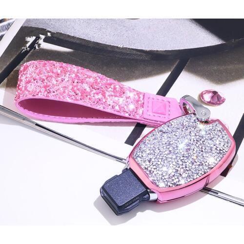 Luxury Diamond Crystal Car Key Case Cover Shell Fit Mercedes benz E C Class C200L E260L CLA220 GLC260l GLS GLE320 350 400 AMG