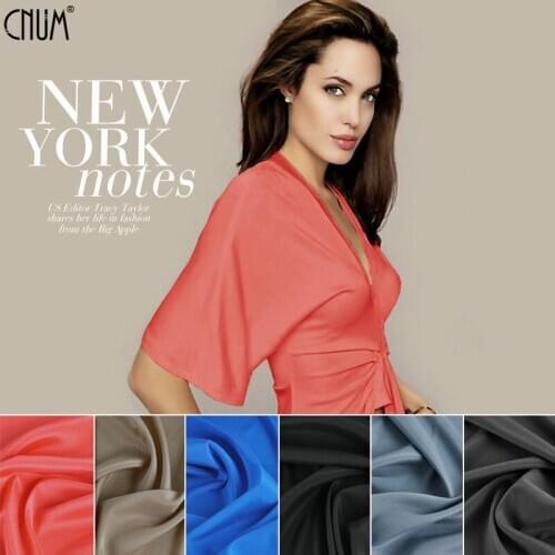 CNUM SCD143 100% Natural Silk Crepe De Chine/ Pure Color/Silk Fabric / Matt, Stretch, Width 1.18yd, Thickness 16mm/ Unit:Meter