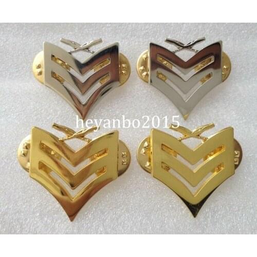 TWO PAIR US USMC MARINE CORPS SERGEANT RANK INSIGNIA METAL BADGE Lapel PIN