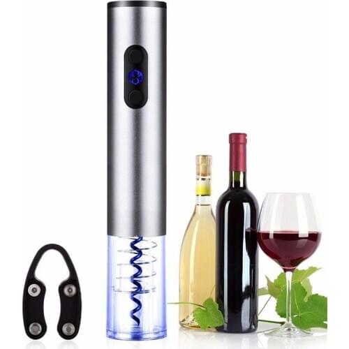 Electric Wine Bottle Opener Corkscrew Automatic Bottle Openers Dry Battery with Foil Cutter and Vacuum Stopper Kitchen Tools