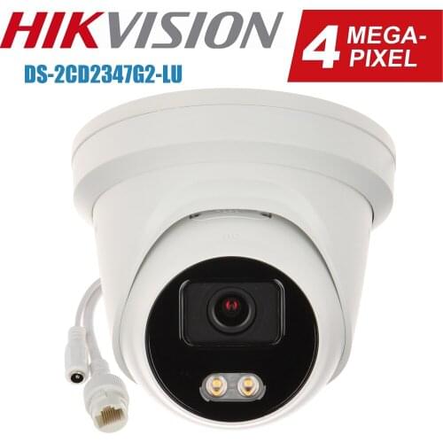 Hikvision ColorVu IP Camera DS-2CD2347G2-LU 4MP Network Bullet POE IP Camera H.265 CCTV Camera SD Card Slot EasyIP 4.0 OEM