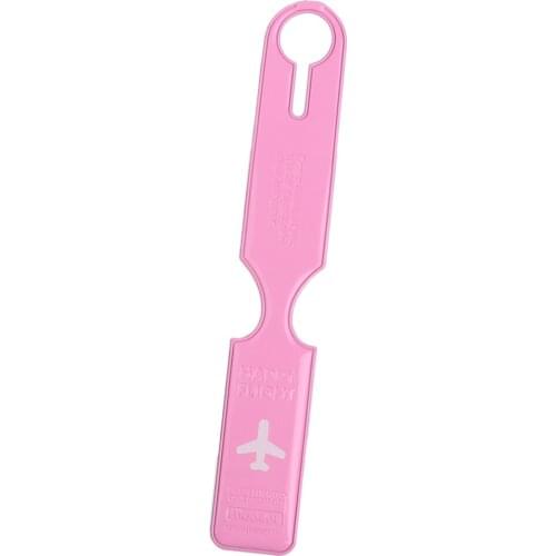 Leather Luggage Tags Labels Strap Name Address ID Suitcase Bag Baggage Travel Pink Luggage Accessories