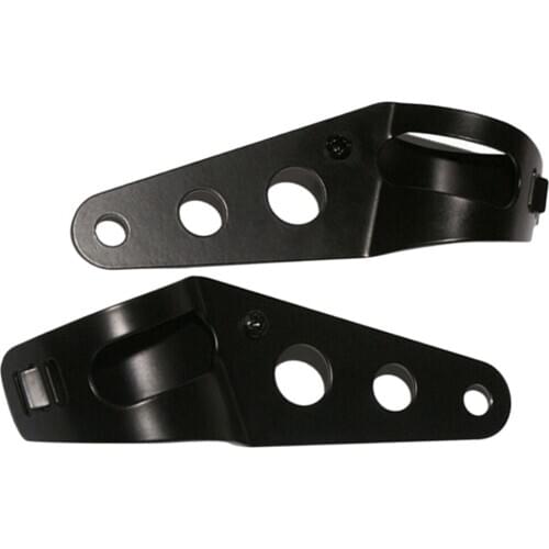Headlight Mount Brackets Fork Ears Black for Motorcycle - Durable Steel, 2 Colors