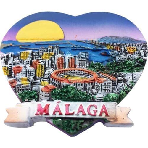 Lychee Sapin Malaga Fridge Magnet Heart Shaped Refrigerator Magnetic Sticker Travel Souvenirs Home Magnets Decoration