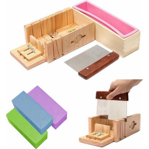 DIY Handmade Soap Tools Set Soap Cutter & Wooden Box For Silicone Mold & 304 Stainless Steel Blade Soap Tool