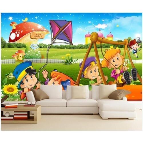 Wall paper 3 d custom mural on the wall Childrens playground beautiful grass landscape photo Wallpaper for the master bedroom