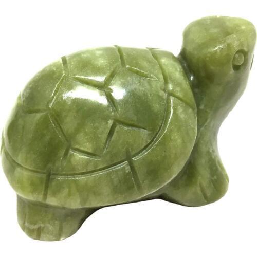 Natural Stone Jade Crystal Handmade Carved Tortoise Green Jade Turtle Gifts Natural Stones and Crystals