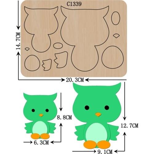 New Owl Wooden die Scrapbooking C-1339 Cutting Dies Multiple sizes