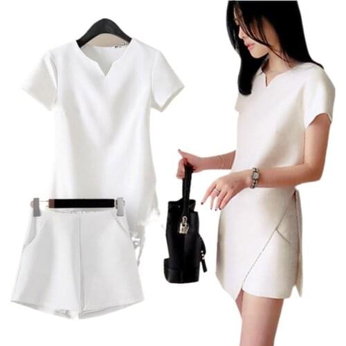 New style female fashionable suit jacket with short skirt pants summer small two-piece suit