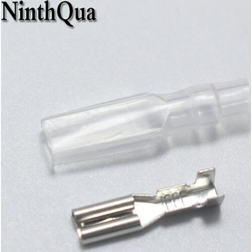 100sets Faston Crimp Terminal Female Connector With Transparent Sheath Inserted Spring 2.8 mm Self-locking Plug Insulator