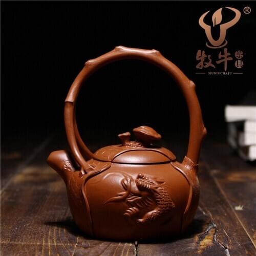 Wholesale teapot Yixing purple dragon fish Liang Zhu ore mud pot 160 ml Custom Boutique teapot