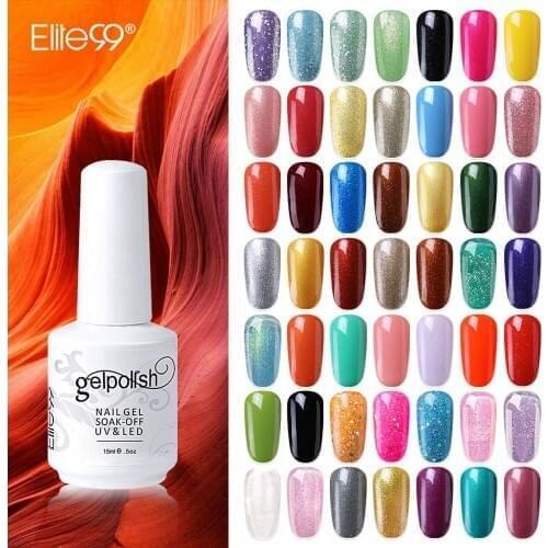 Elite99 15ml Glitter Gel Nail Polish Semi Permanent Hybrid Varnishes Gel Lacquer UV Gel Polish Nail Art For Manicure Salon