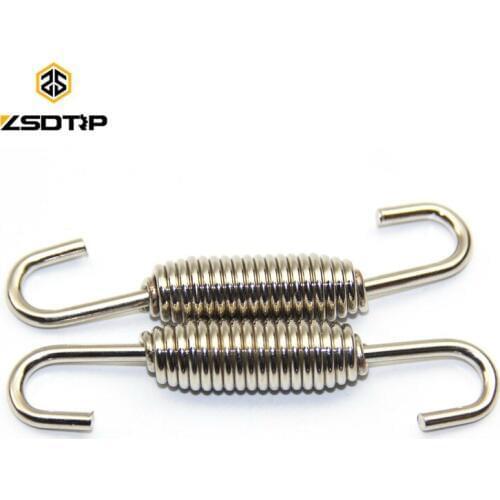 ZSDTRP 2pcs Stainless Steel Motorcycle Exhaust Pipe Muffler Springs Swivel Pair 68mm Motorcycle Exhaust System Springs