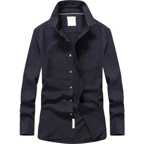 Shirts Mens Cotton Business Shirts Leisure Spring Brand Clothing Long Sleeve Fashion Shirts Male Military Style Dress Shirt