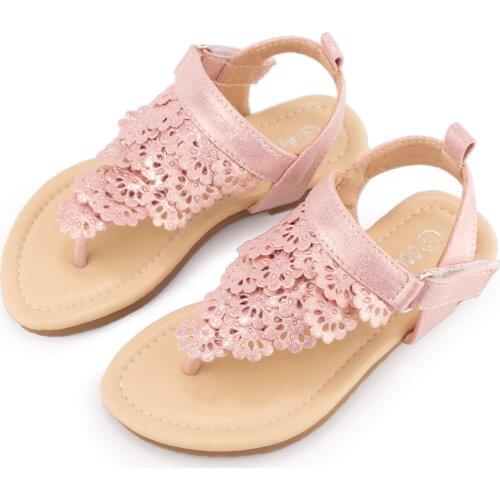 MUYGUAY Toddler Little Girls Sandals Flip Flops Open-toe Ankle Strap Summer Dress Shoes