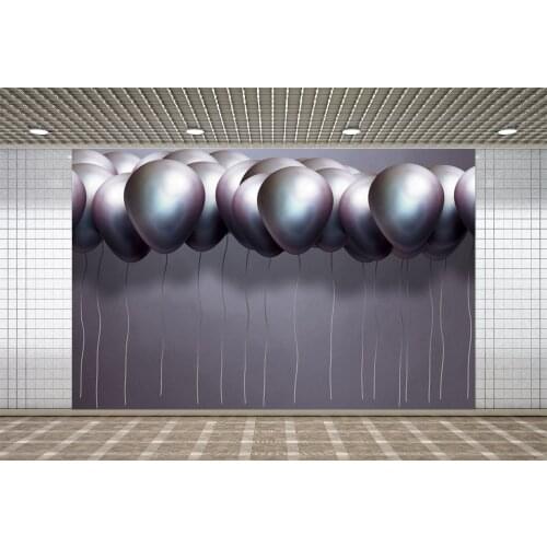 Scopiso Birthday Photocall Sliver Gray Ballon Party Photography Backdrop Personalized Photographic Backgrounds For Photo Studio