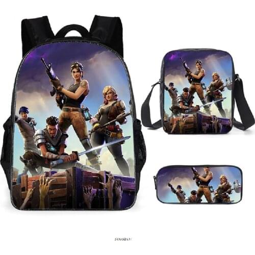 FORTNITE Brand Backpack For Boys FORTNITE Princess Schoolbag Bookbag Fashion Backpack Childrens School Bag 3pcs set