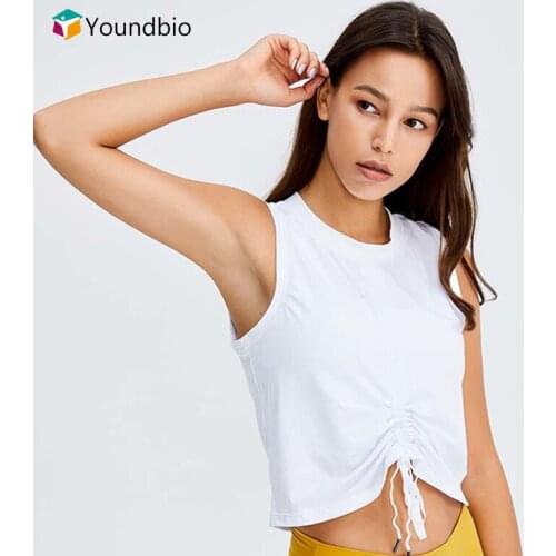 YOUNDBIO Sleeveless Running Yoga Vest Sports Shirts Woman Gym Fitness T-shirt Workout Clothes Blouses Racerback Tank Top