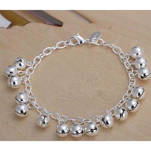 H056 925 Delicate Silver Color Bracelets For Women Charm Fashion Jewelry Bell Bracelet /adiaiupa Avoajmva