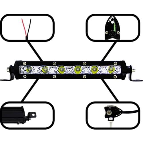 7" 30W LED Work Light Super Bright Work Light Day Driving Fog Lamp Light Bar for Car Truck UTV ATV SUV Off-road car accessries