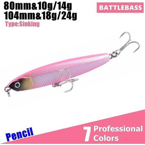 Pencil Sinking Fishing Lure Weights 10-24g Bass Fishing Tackle Lures Fishing Accessories Saltwater Lures Fish Bait Trolling Lure