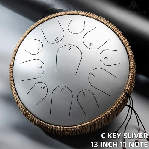 13 Inch 11 Tones C Key Steel Tongue Drum Pearlescent Coating Percussion Instruments Meditation Beginner Drum Accessories Gift