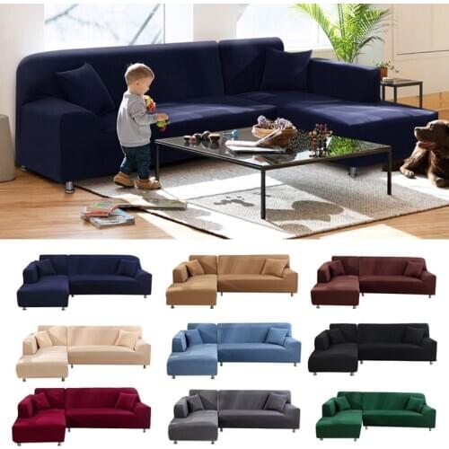 High Grade L Shaped Sofa Cover for Living Room Corner Couch Slipcover Stretch Elastic Cover Canap for Chaise Longue Sofa L Shape