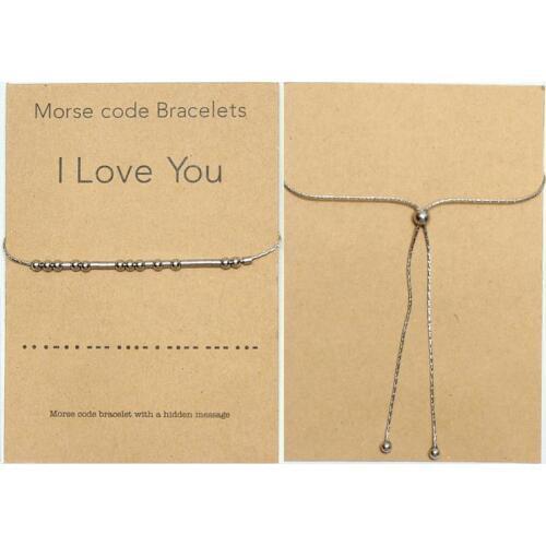 I Love You Morse Code Bracelet Couples Matching Bracelets for Him and Her Boyfriend and Girlfriend Mother and Daughter