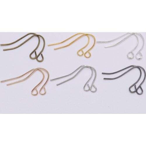 100pcs/lot 21*12mm Gold Bronze Earring Hooks Ear Wire Pin Hook For DIY Earrings Jewelry Making Findings Accessories Wholesale