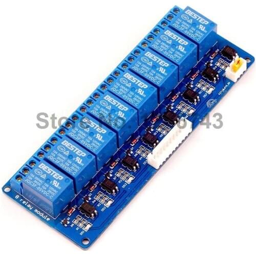 1PCS 5V 8 Channel Relay Module Optocoupler Shielded Driver with XH2.54 Interface