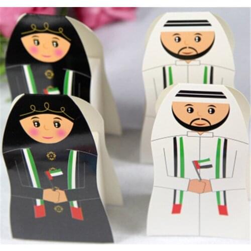 100pcs Wedding Candy Boxes Gift Bag Middle Eastern Style the Bride and Groom Paper Kraft Candy Box Free Shipping