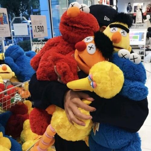 5 Style Big Size Sesame Street Plush Doll Toys Elmo CookieMonster Ernie Bert Figures Soft Plush Birthday Gift Toys Decoration