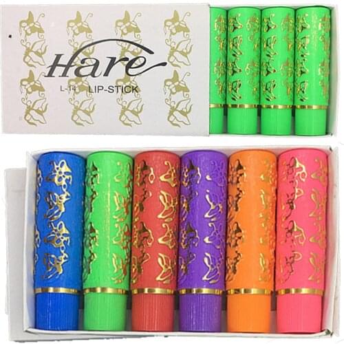 6PC/Lot Pop Fashion Style Color Lipstick Color Long Lasting Lip Liner Tube Butterfly Color Lipstick