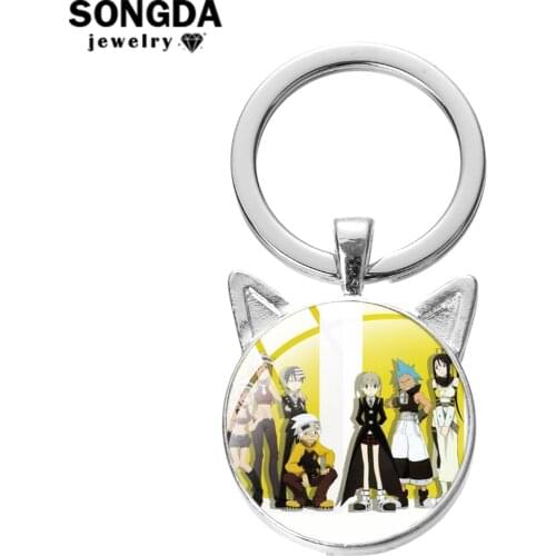 SONGDA Soul Eater Japan Anime Cartoon Pictures Man Women Keychain Holder Teen Young Students New Key Chain Ring Gift Accessories