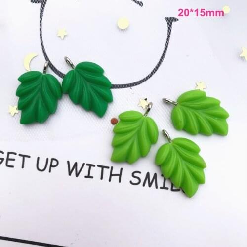 20*15mm Flat back Resin imitation leaves charms Jewelry necklace earring pendant keychain charms for DIY decoration gift