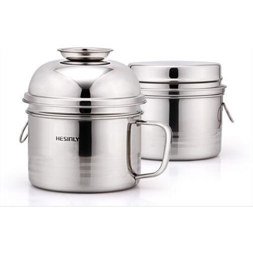 Round Stainless Steel Lunch Box Portable China Japan Style Food Container for Kids Adult Student