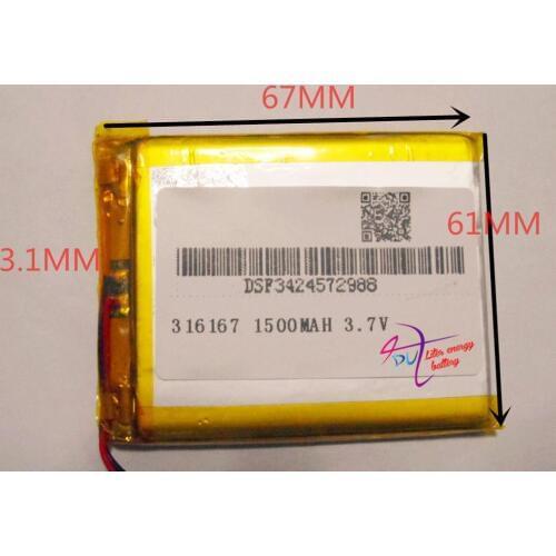 Best battery brand Free shipping 3.7 V lithium polymer battery 1500 mah rechargeable batteries treasure navigation tablet phone
