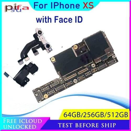 Free icloud For iPhone XS Motherboard 64GB 256GB 512GB 100% Original Unlocked For iPhone XS Logic Board with Face IDa