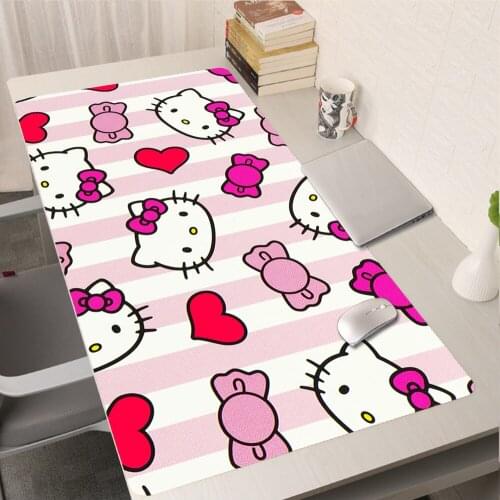 Cute Kawaii Hellos Cat Kitties Deskmat Keyboard Pad Gamer Mouse Pad Gaming Accessories Mice Keyboards Computer Office Mousepad