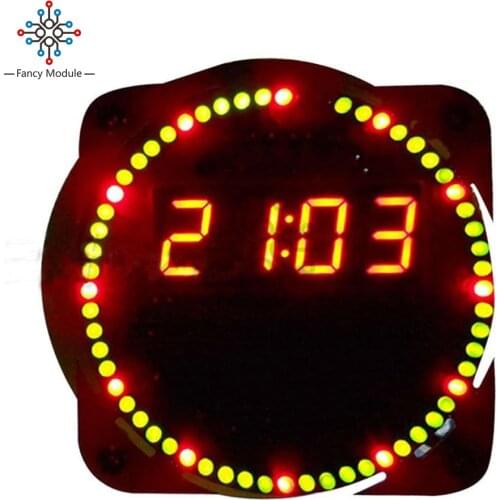 DS1302 Rotating Digital LED Display Module Alarm Electonic Digital Clock LD Temperature Display DIY Kit Learning Board