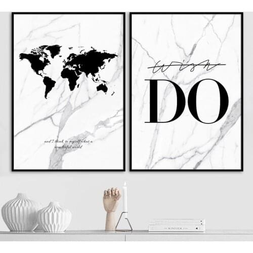 Marble World Do Map Canvas Painting Wall Art Print Nordic Posters And Prints Wall Pictures For Living Room Decoration Pictures
